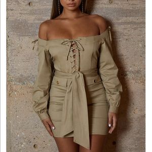 Oh Polly off the shoulder mini dress